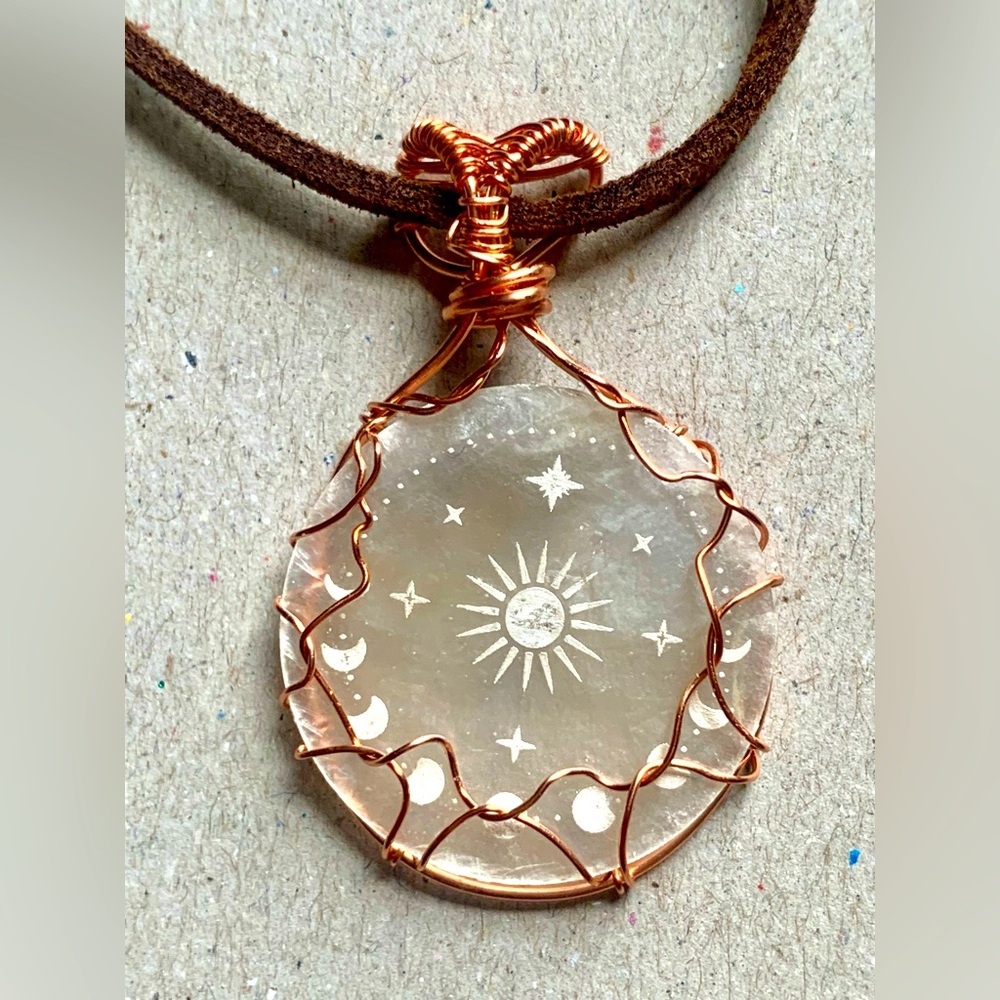 **Handcrafted Moon & Sun Pendant - NWT**